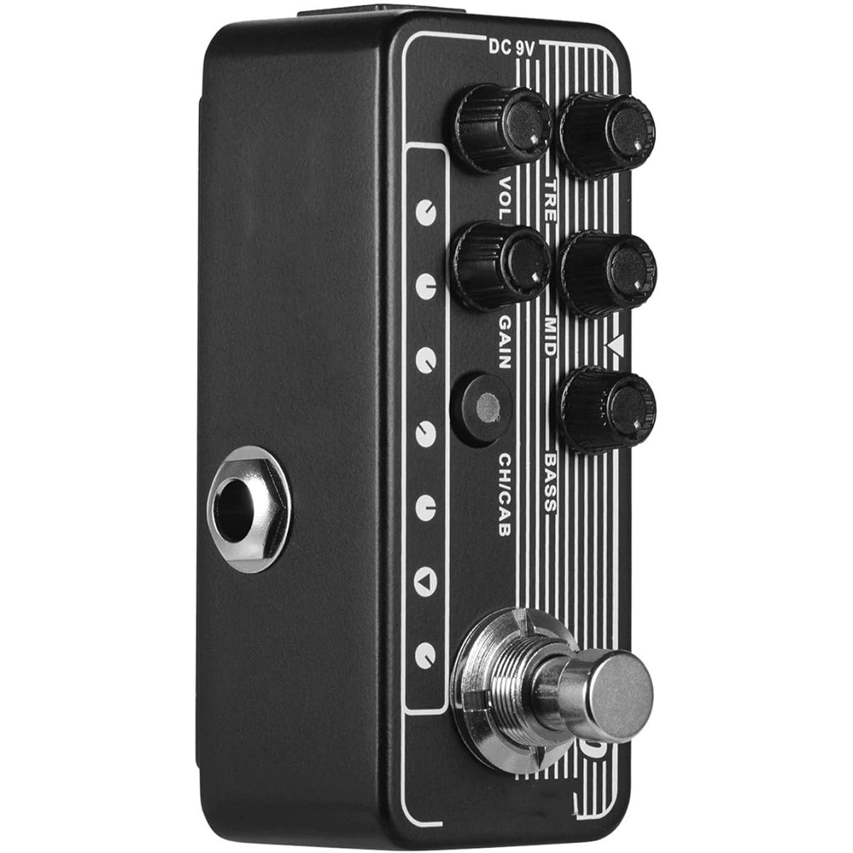 Guitar Effector Digital Preamp Preamp Guitar Effect Pedal Cabinet Simulation Dual Channel Overdrive (Color: Black, Size: 9.2 x 3.8 x3.5cm)