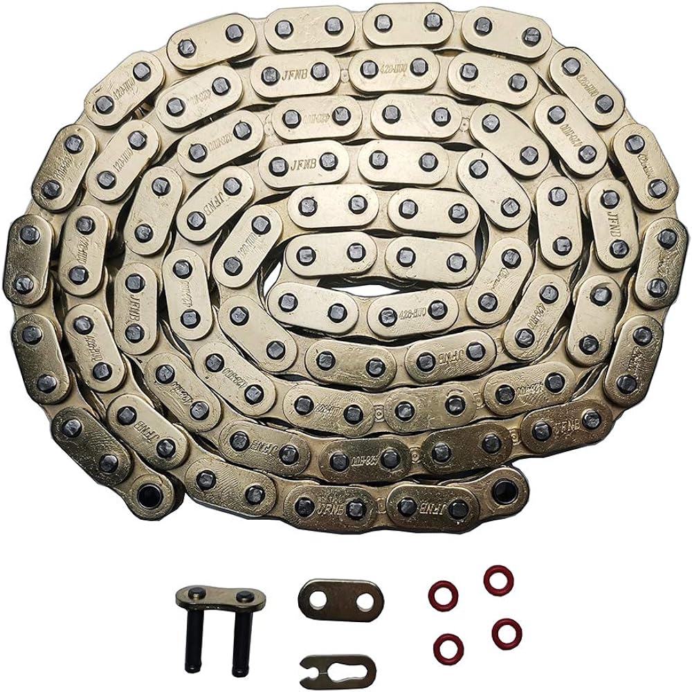 JINFANNIBI 428 Drive Chain 116 Links with O-Ring Connection Master Link for Motorcycle ATV Dirt Bike