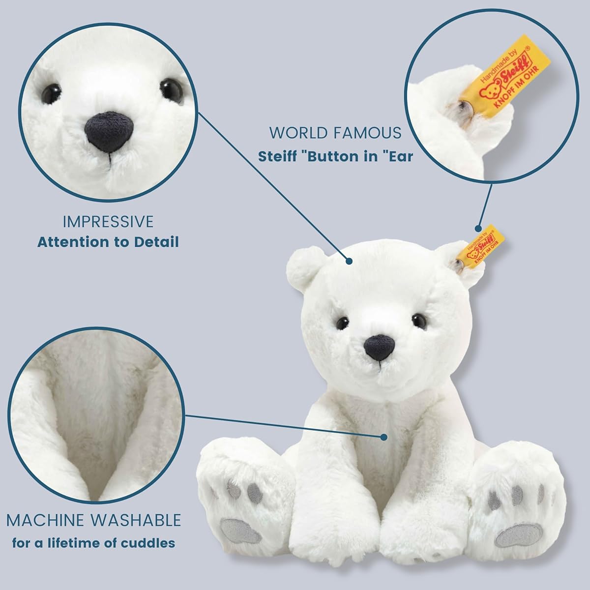 Steiff Cuddly Friends Polar Bear Lasse 28cm 062636