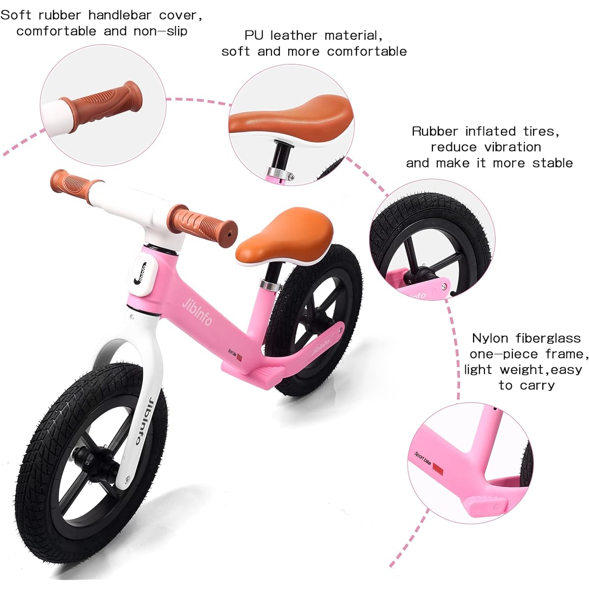 Colorful Lighting Kids Balance Bike Toddler Balance Bike for Ages 2 to 6, Soft & Adjustable Seat, Silent Wheel Design, 360° Unlimited Steering Handlebar, Pedal-Free Training Bike, 2 Year Old Gift