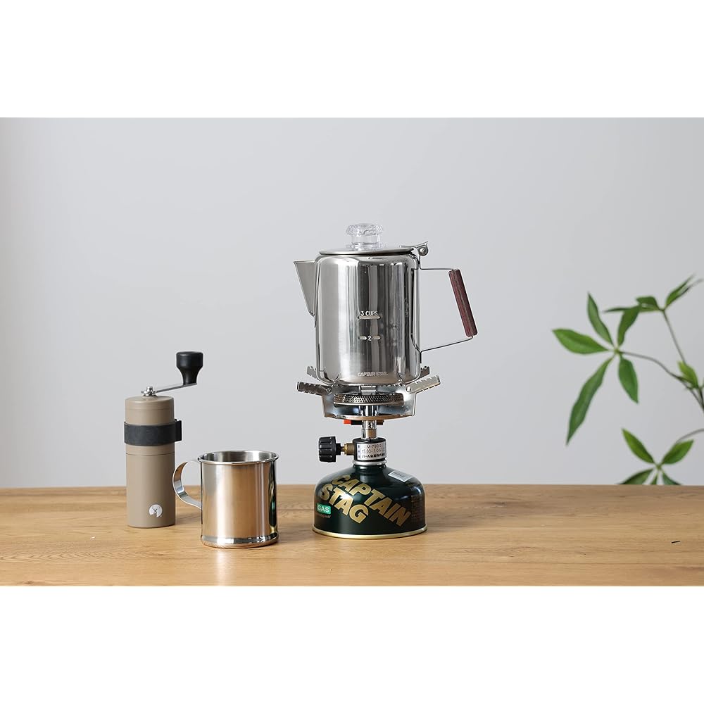 CAPTAIN STAG Coffee Pot Percolator 18-8 Stainless Steel M-1224/M-1225/UW-3531