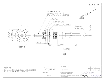 omron tactile switch wire spring type short spring M5 cord length 5m (D5B-5515)