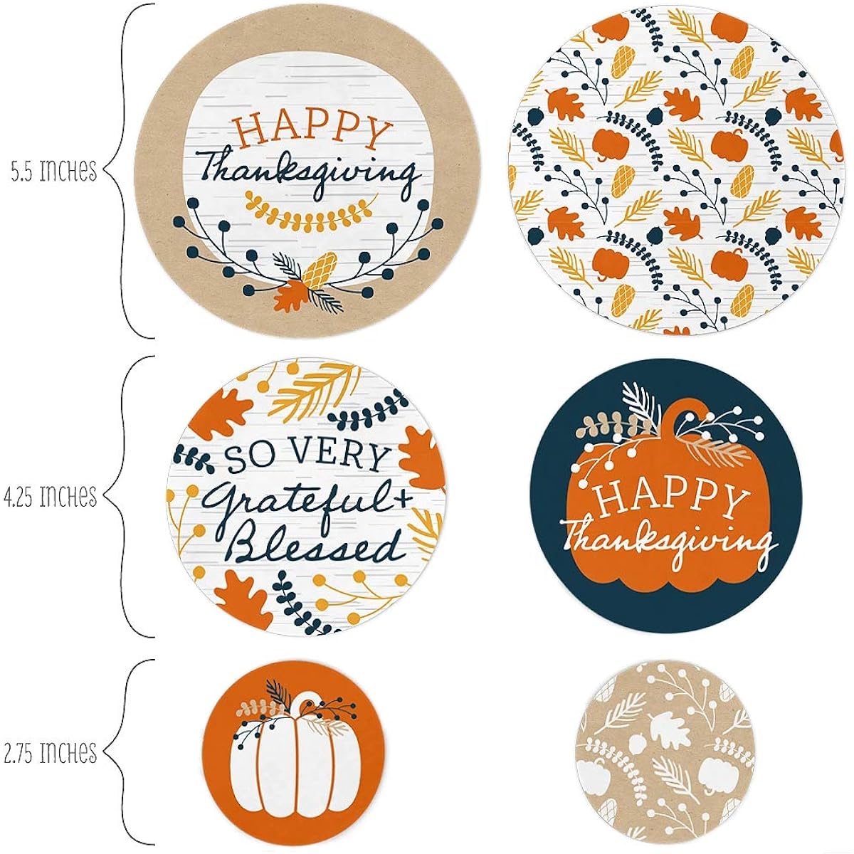 Big Dot of Happiness Happy Thanksgiving - Fall Harvest Party Giant Circle Confetti - Party Decorations - 27 Large Confetti