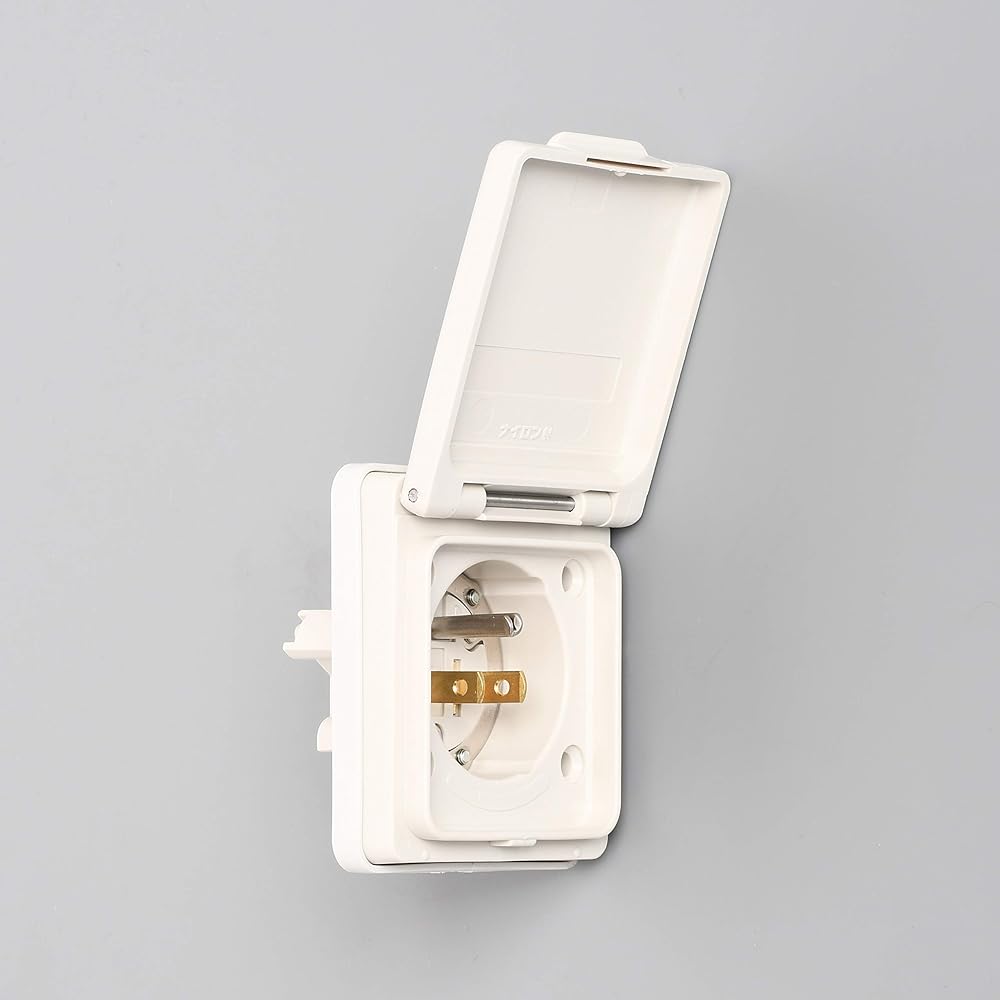American Denki Waterproof Flange Inlet Hook Type White 4225NW