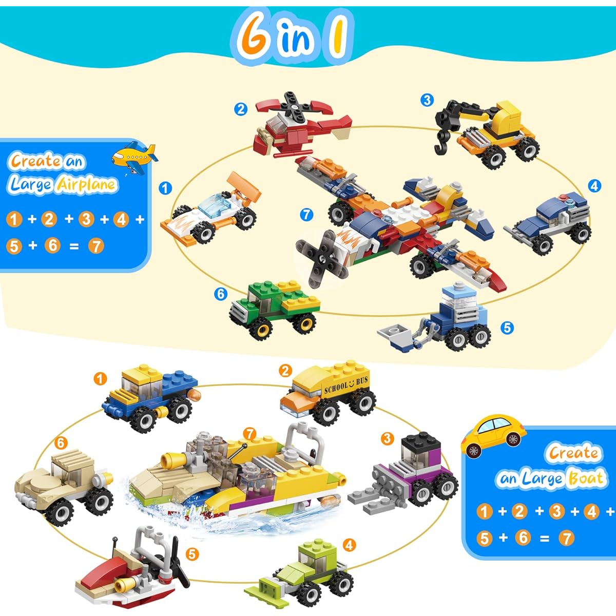 ANYGIFT 24pcs Valentine's Day Gifts Building Blocks for Kids with Valentine Cards Kids Class Valentine Gifts School Exchange Party Favors for Kids Boys Girls