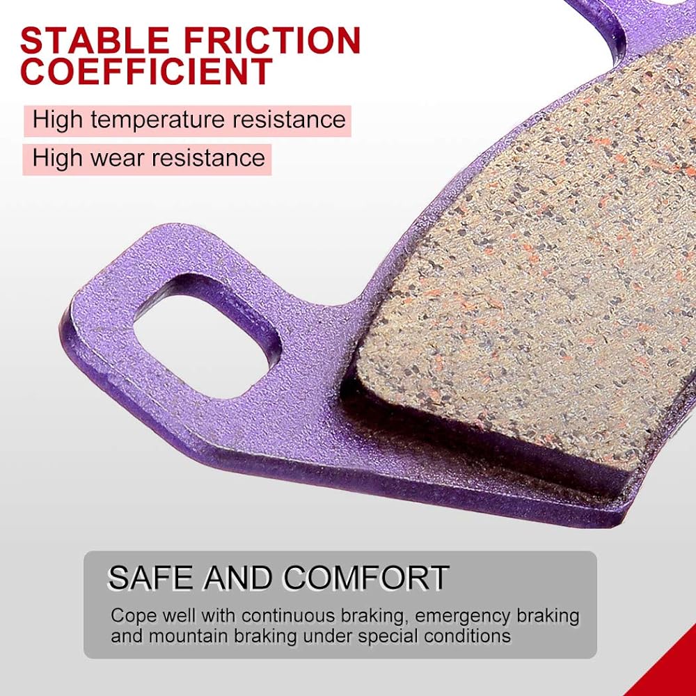 CCIYU Carbon Fiber Brake Pads Bike Replacement Brake Pads for 2004 2005 2006 2007 2008 2009 2010 2011 2012 2013 2014 Arctic Cat 2012 KYMCO Maxxer 2008 2009 2010 2011 2012 KYMCO MXU