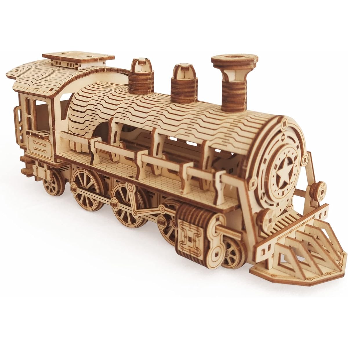3D Wooden Puzzle - DIY Mechanical Steam Train Model Kits - Wood Crafts Vehicle Building Model - Wooden STEM Brain Teaser Puzzle - Steam Train Birthday Gifts for Adults Teens Boys Girls