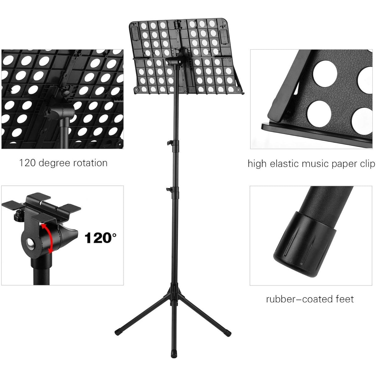 Music stand, music stand, music stand, height adjustable, foldable, lightweight, easy to carry, sturdy