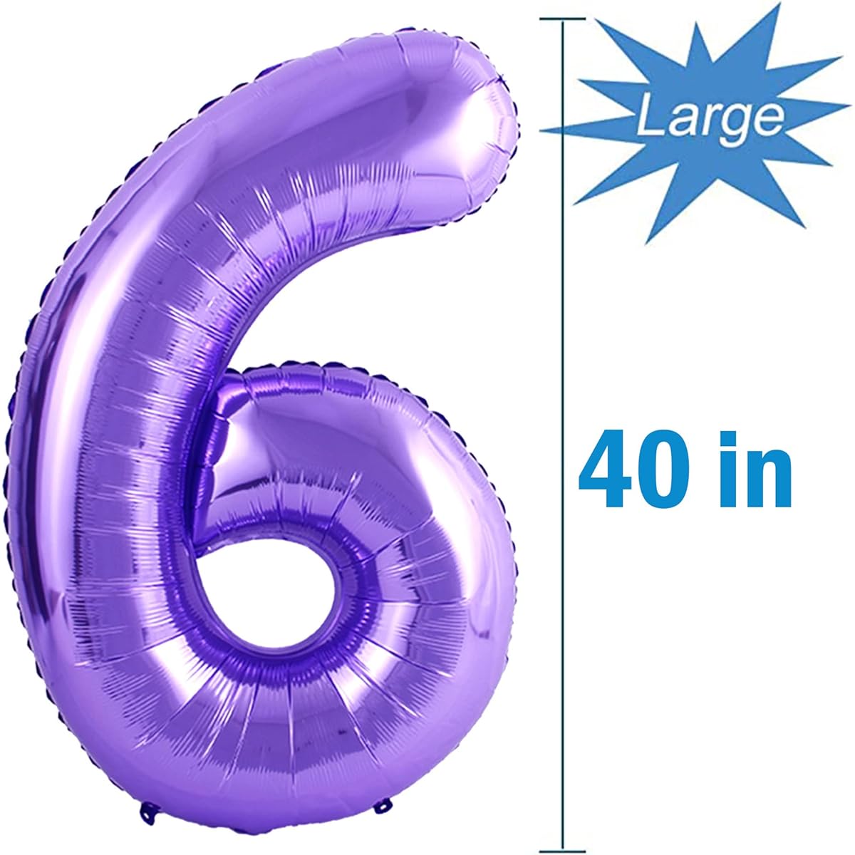 Tellpet Number 6 Balloon 6th Birthday Party Decorations 40 Inch Purple