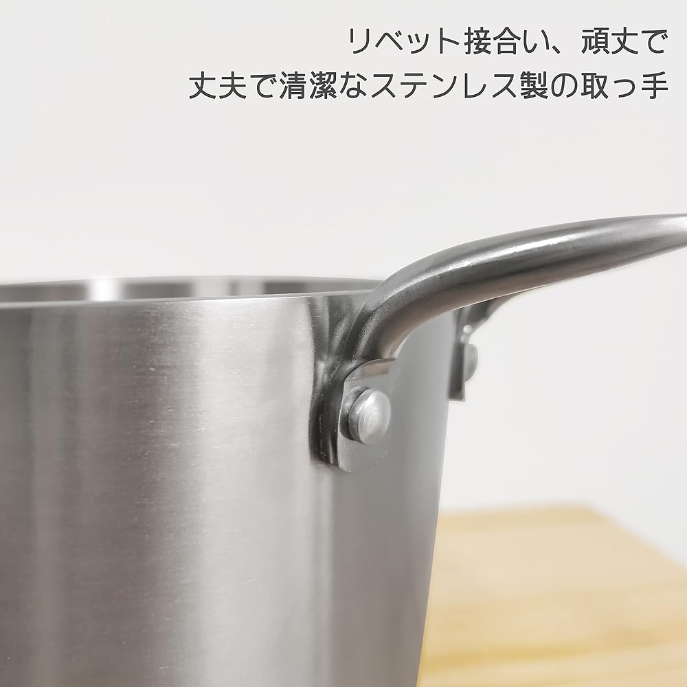 YOPO Steamer, Two-Handed Pot, 22CM, IH Pot, Fully Triple-Layered Steel, High Thermal Conductivity, Glass Lid Included, Unpainted, 18-10 Stainless Steel, Long-lasting, Dual-purpose Pot, Gas Fire, IH Compatible, Dishwasher Safe