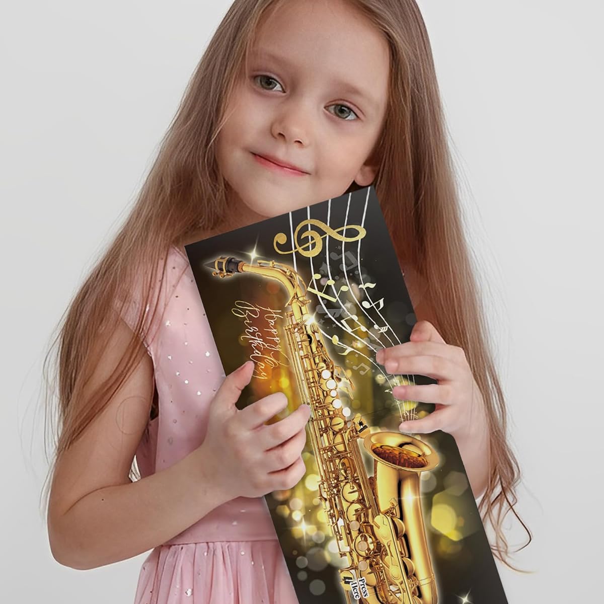 DTESL Saxophone Funny Birthday Card with Lights and Music Musical Gifts for Men Gifts for Musicians Birthday Cards for Kids/Men/Women Touch to Play Wind Music: Happy Birthday (Saxophone)