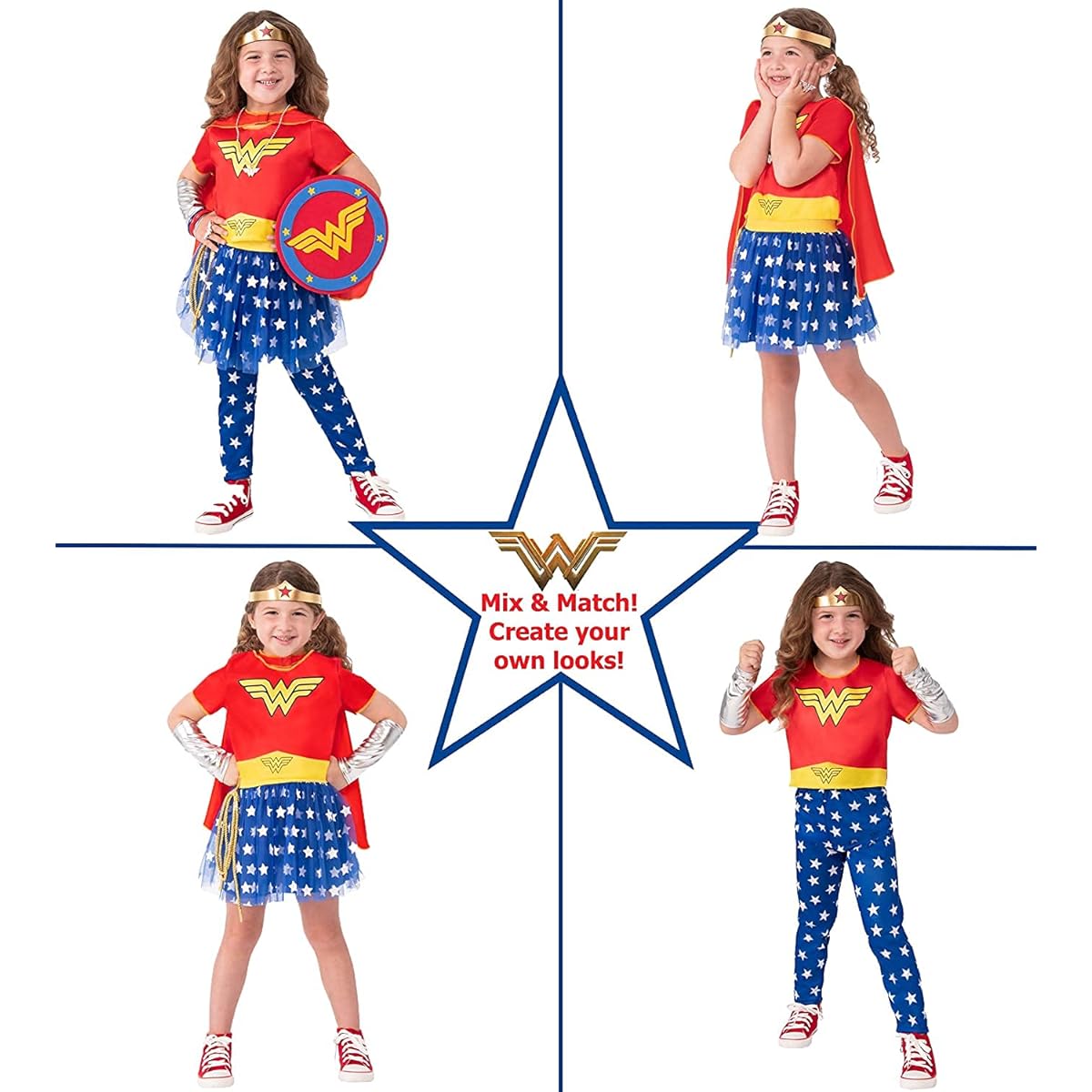 Imagine by Rubie's Wonder Woman Dress Up and Superhero Play Trunk, Multi-Costume Roleplay, Small