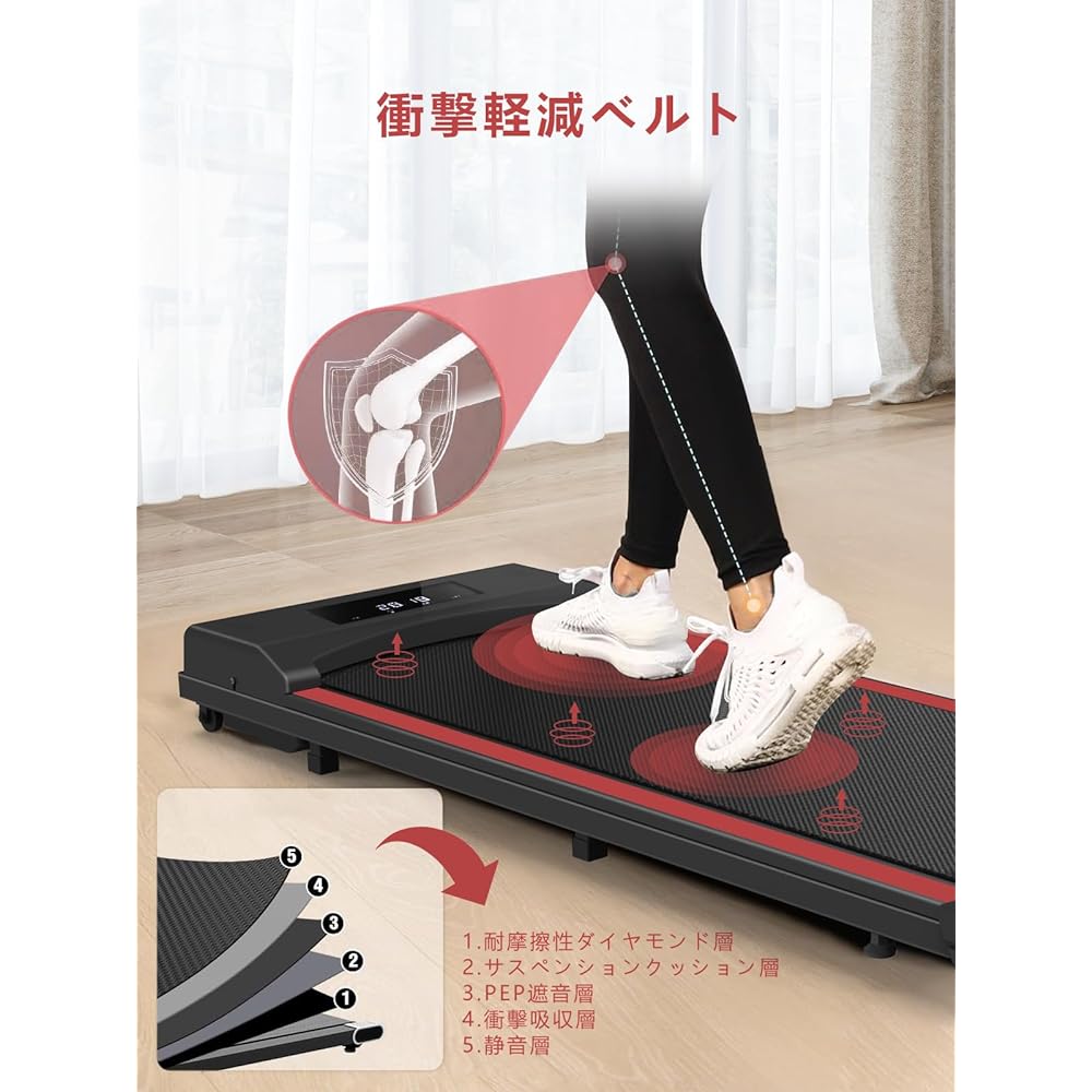 Tvdugim Room Runner, Home Walking Machine, Electric Running Machine, No Assembly Required, Compact, Electric, Thin, Lightweight, Quiet, 1~8km/h, Convenient Storage, For Home and Office Use, Unisex