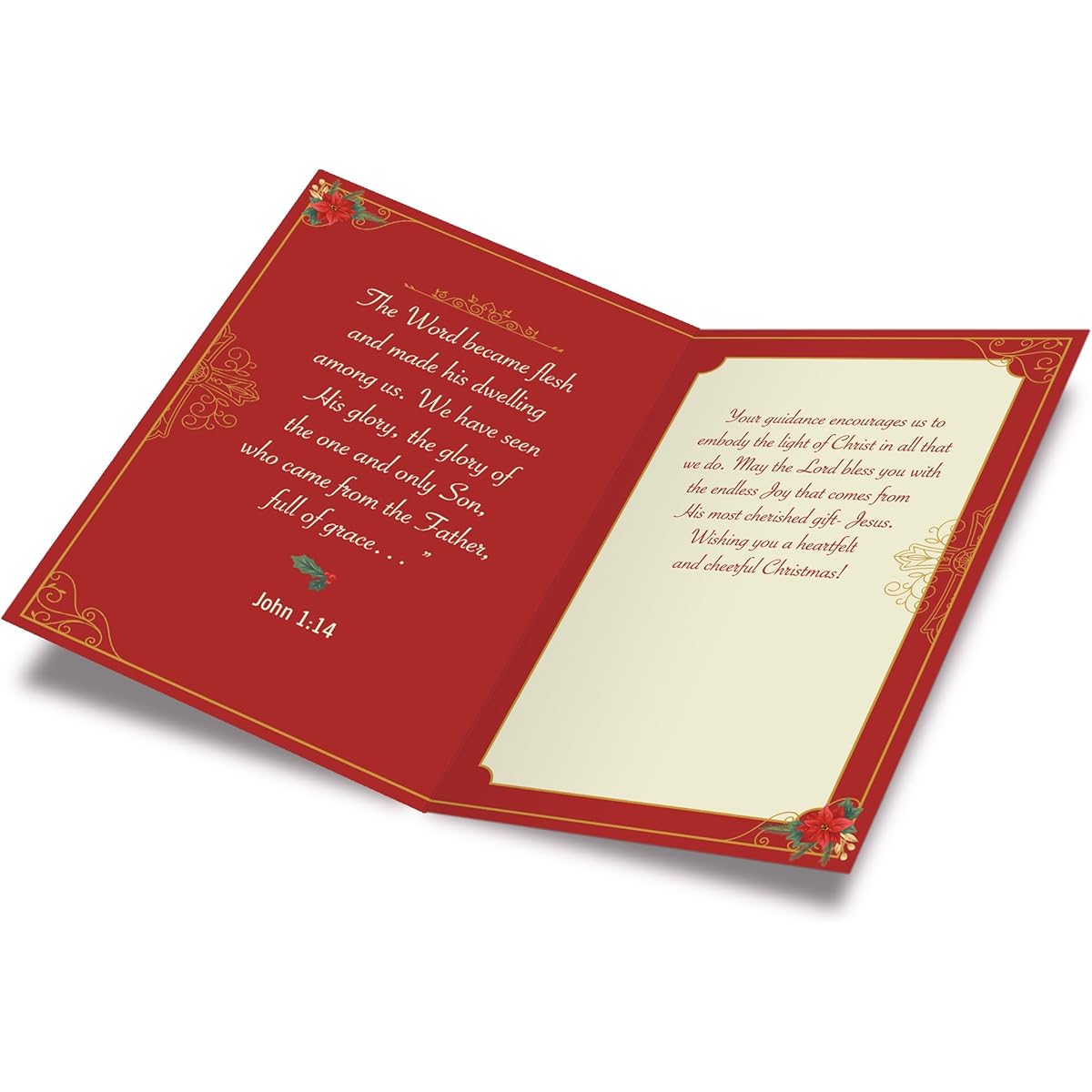 Prime Greetings Religious Minister Priest Christmas Card Made in the USA on Eco-Friendly Thick Card Stock with Premium Envelopes, 5" x 7.75" in a Protective Envelope