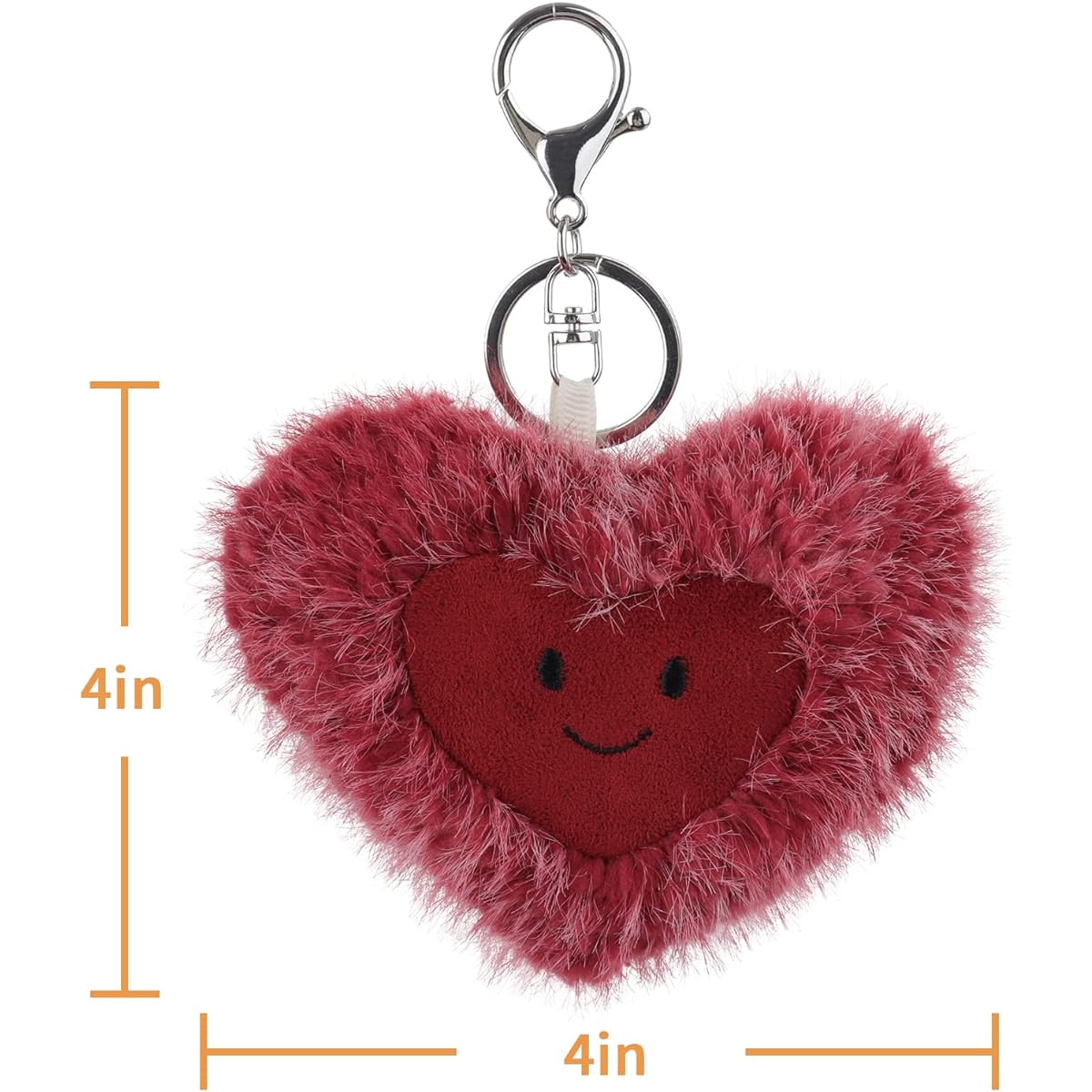 Apricot Lamb Cute Toy Plush Miracle Red Heart Stuffed Animal Soft Keychain for Kids Bags, Wallets, Backpacks, Handbags (Red Heart, 4 Inch), Red, S