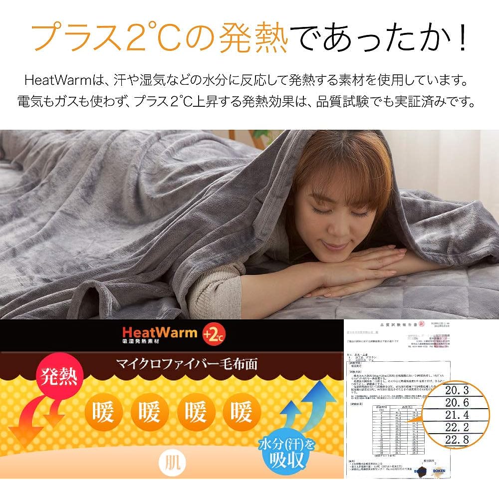 Nice Day mofua Fitted Sheet Gray King (180 x 200cm) Heatwarm Heat Generation +2℃ Type Bed Pad Integrated Bedspread Mattress Cover All Around Rubber Fluffy Warm Fluffy Premium Microfiber Fitted Sheet Washable 60140513