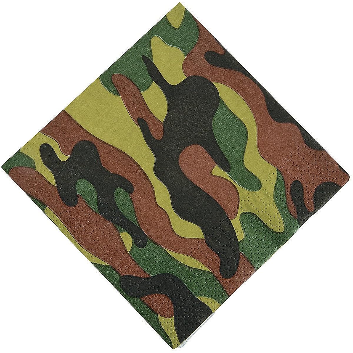 Fun Express - Army/Camouflage Drink Napkins Birthday - Party Supplies - Printed Tableware - Printed Napkins - Birthday - 16 Count