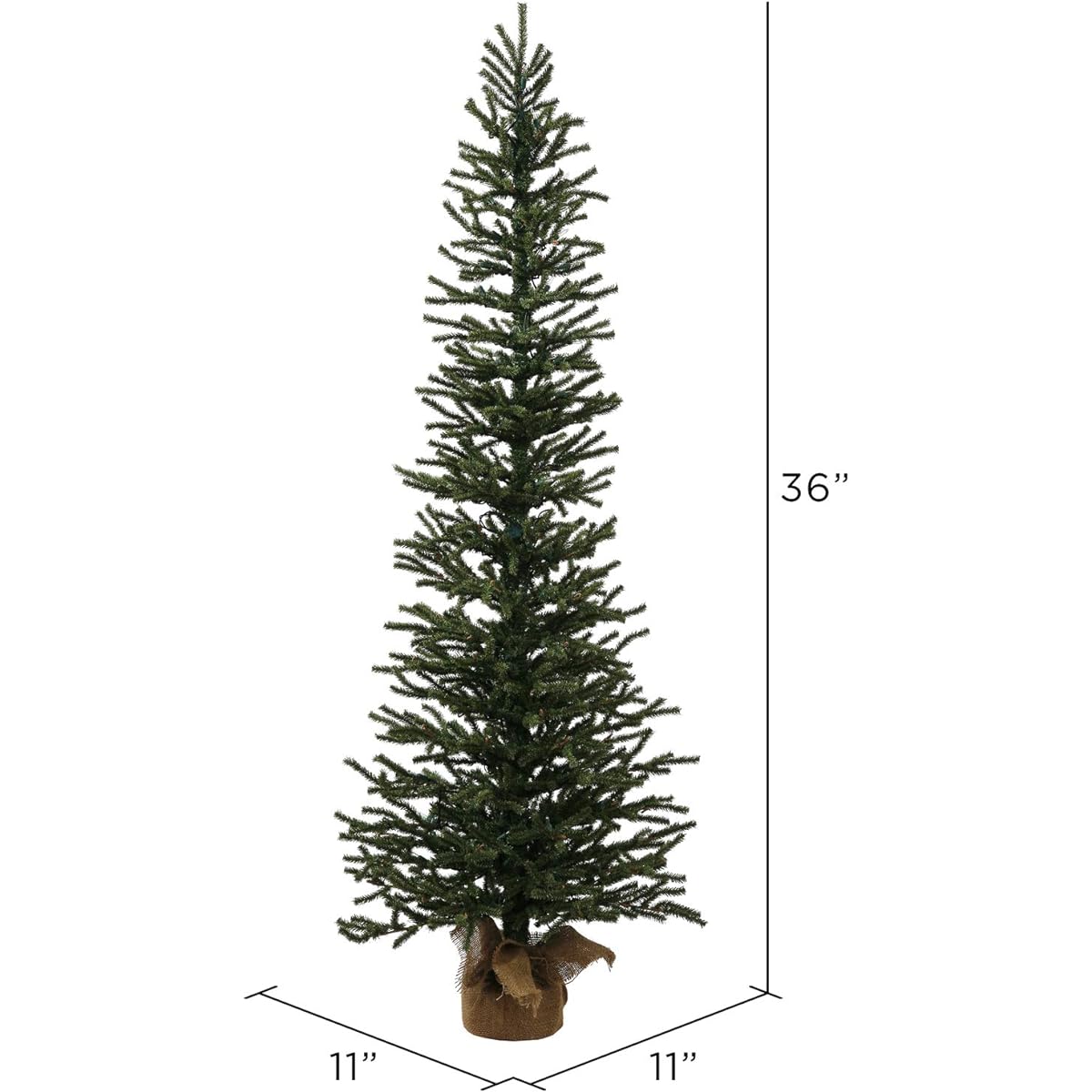 Vickerman 3ft Mini Pine Artificial Christmas Tree No Lights Seasonal Indoor Decor Burlap Base