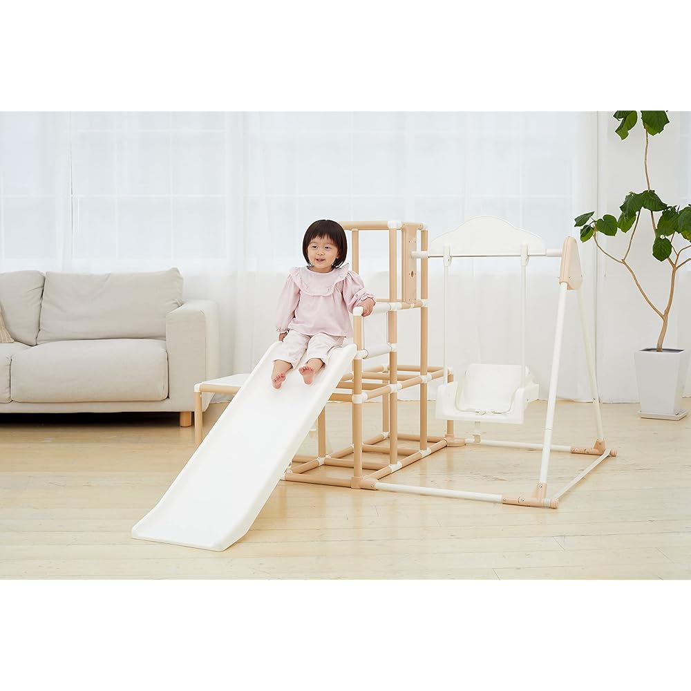 Nonaka Seisakusho CATCH Me! Folding Long Slope Kids Park SP Natural (Jungle Gym, Slide, Swing, Horizontal Bar)
