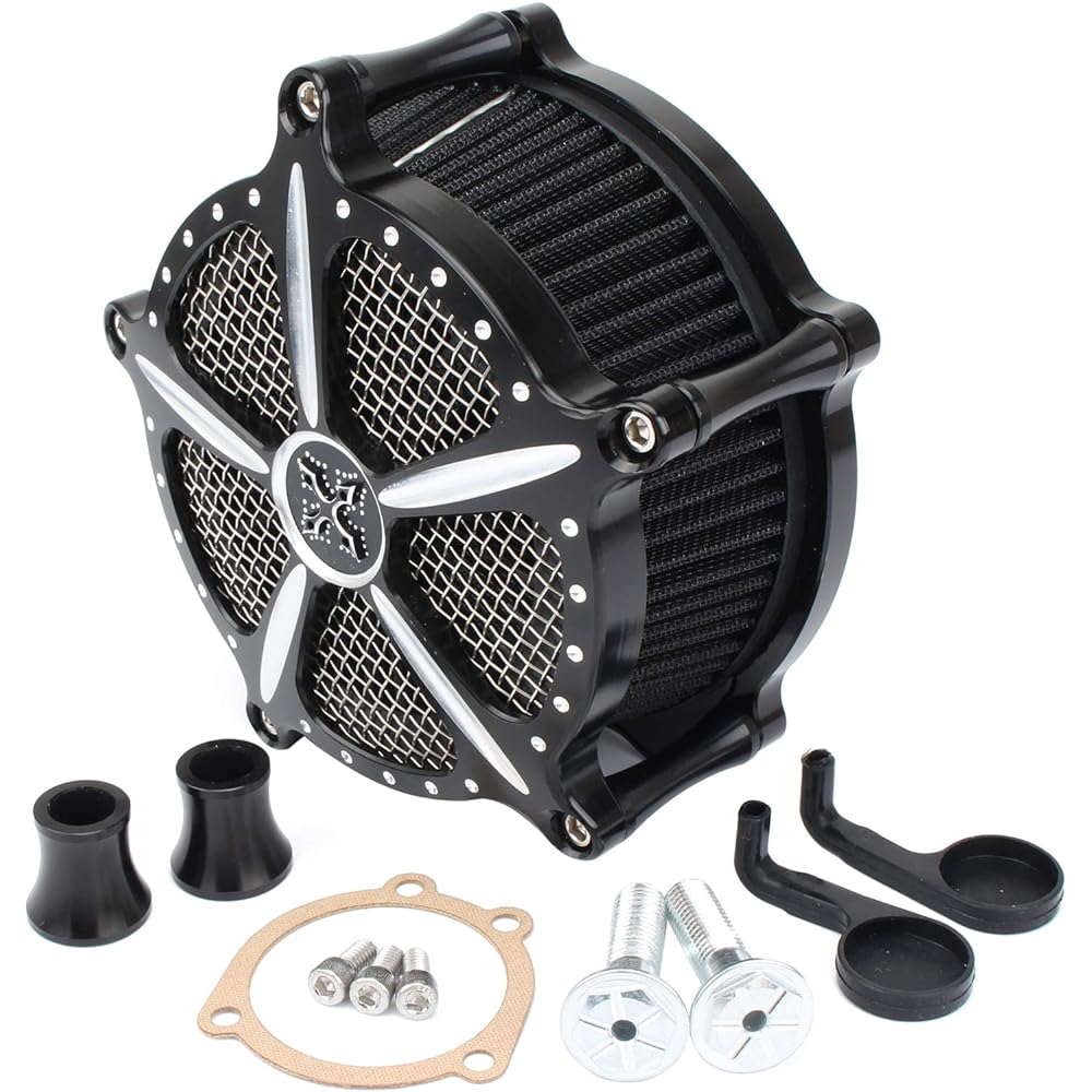 Motorcycle Air Cleaner Black Cross Intake Filter Kit for Sportster Iron 883 XL1200 XL883 48 72 1991-2022