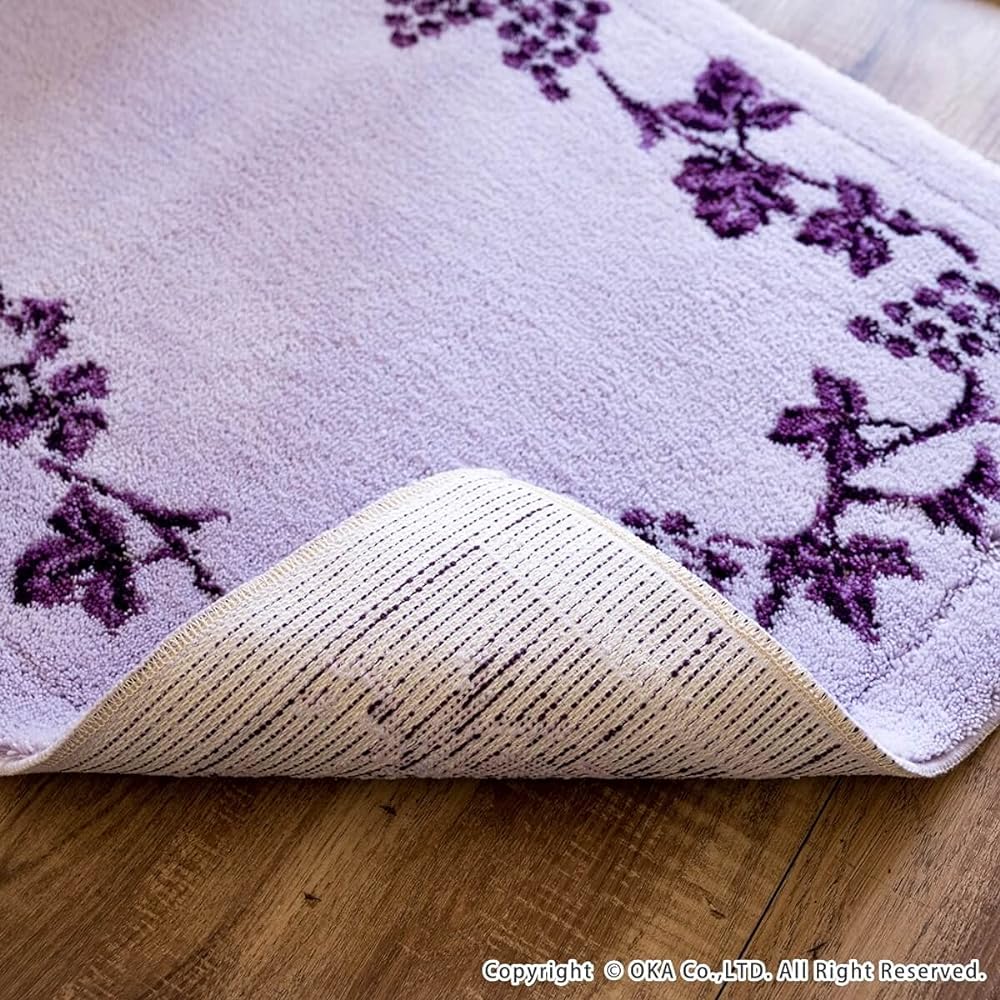 OKA Good Dry Bath Mat Lux Approx. 50cm x 80cm Purple (Water Absorbing, Quick Drying, Foot Wiping Mat, Antibacterial, Odor Resistant, Anti-Slip Treatment)