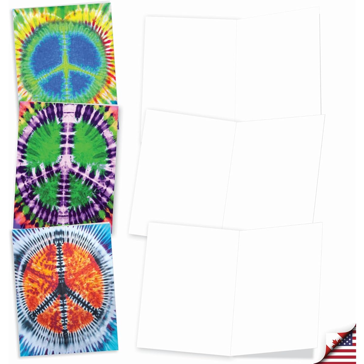 The Best Card Company Tie Dye Pieces - 20 Assorted Boxed All Occasion Note Cards with Envelopes (4 x 5.12 inches) - AM9163OCB-B2x10