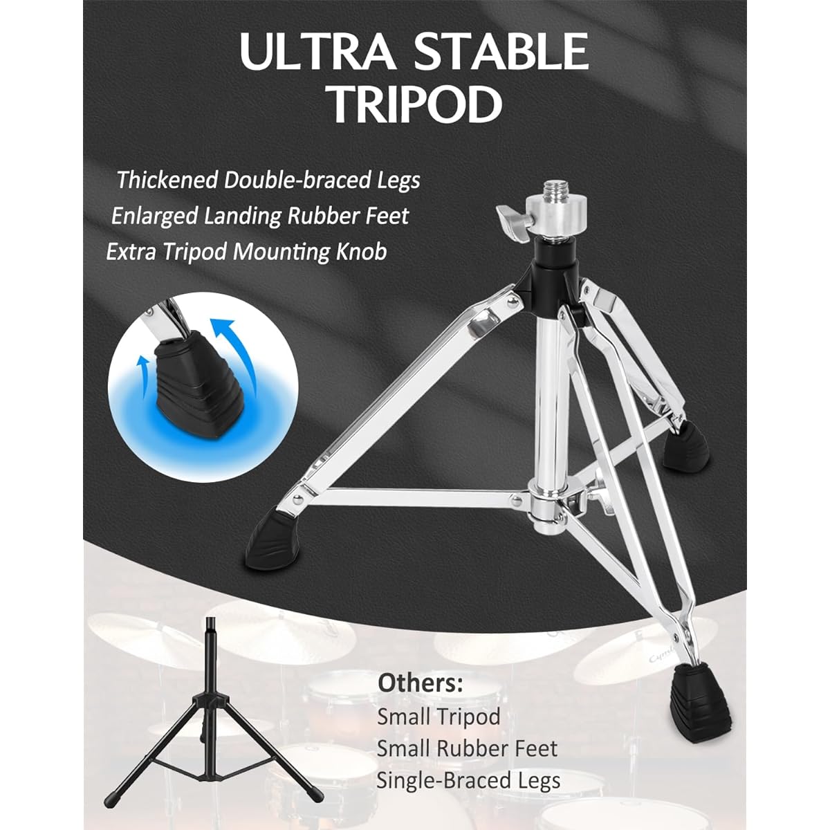 STRICH Saddle Drum Throne Seat Swivel Adjustable Padded Drum Stool Heavy Duty Motorcycle Style Wide Drum Chair Guitar Stool SDB-30