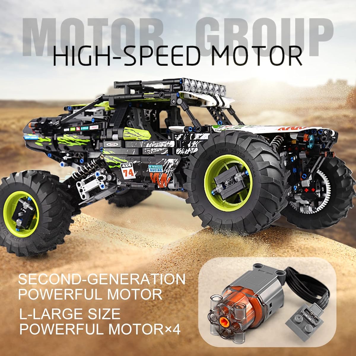 Mould King 18002 RC Climbing Car Building Kit for Boys 1879 Pieces MOC Building Blocks 4x4 Off-Road Truck Model Set Stem Remote Control Car Brick Toys for Kids
