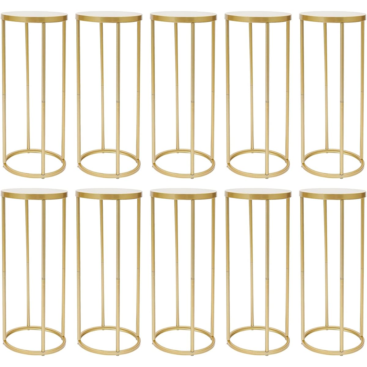 Beaccoss Wedding Flower Stands for Centerpieces, Gold Wedding Centerpieces for Tables 23.6/31.5/39.4" Tall Metal Column Vase Pedestal Stand for Party 10pcs (23.6")