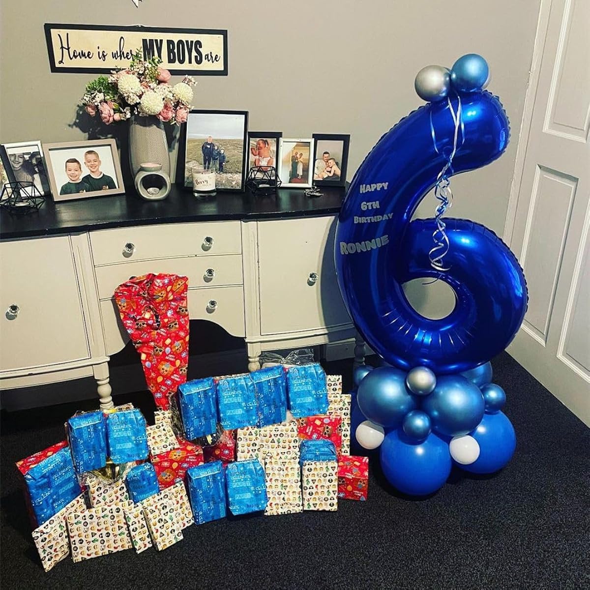 Navy Blue Number 6 Balloons, 40 Inch Dark Blue 6th Birthday Balloons, Large Foil Mylar Number Digital Balloons for Birthday Party, Graduation, Baby Shower, Anniversary Decorations