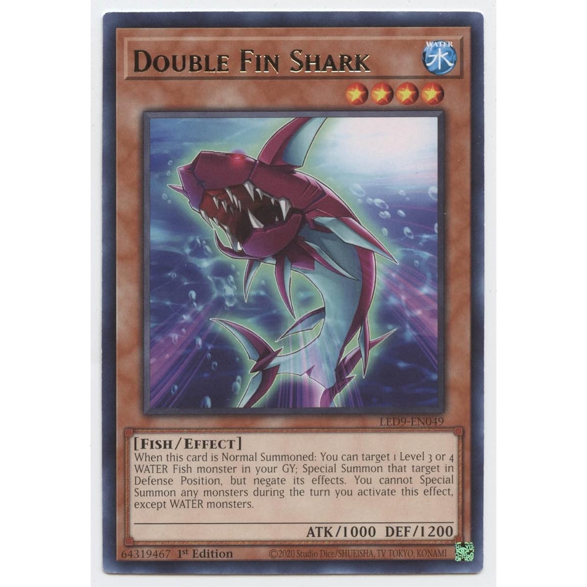 Double Fin Shark - LED9-EN049 - Rare - 1st Edition.