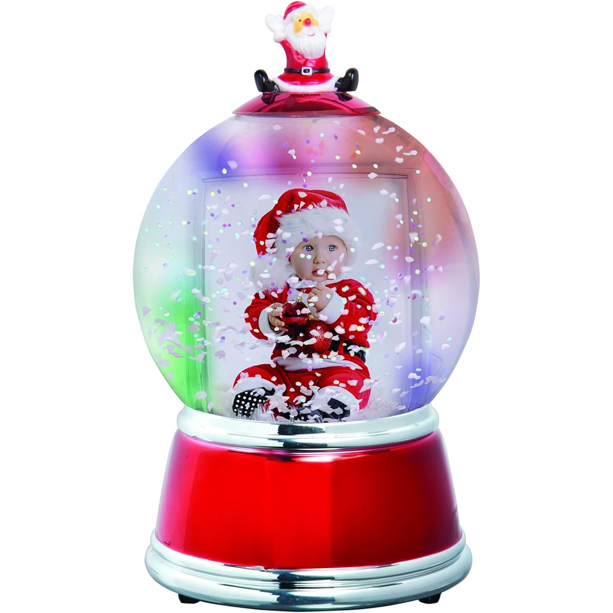 Santa Photo Snow Globe (Red)