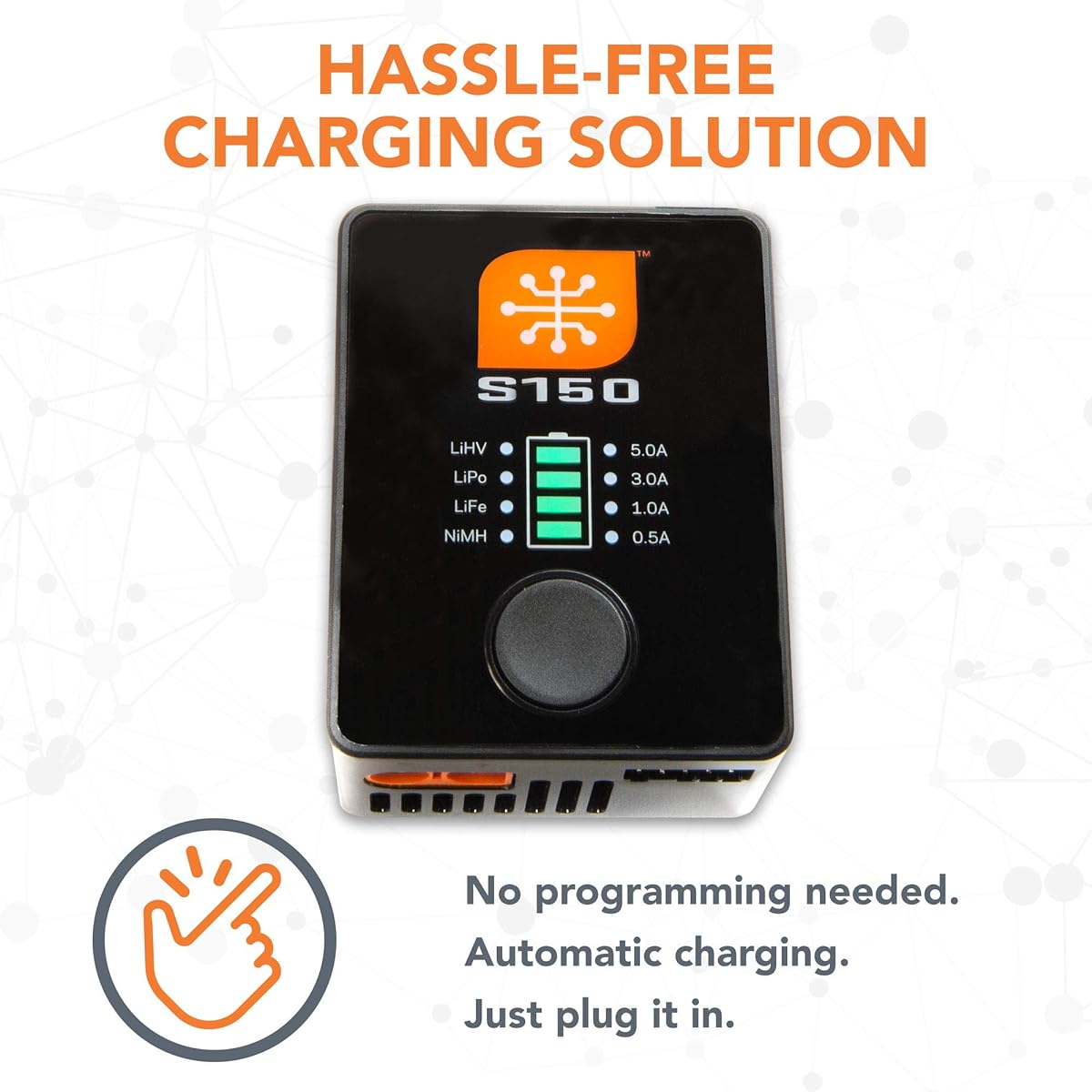 Spektrum Smart S150 AC/DC RC Battery Charger (LiPo, LiIon, LiHV), 1x50W: SPMXC1070