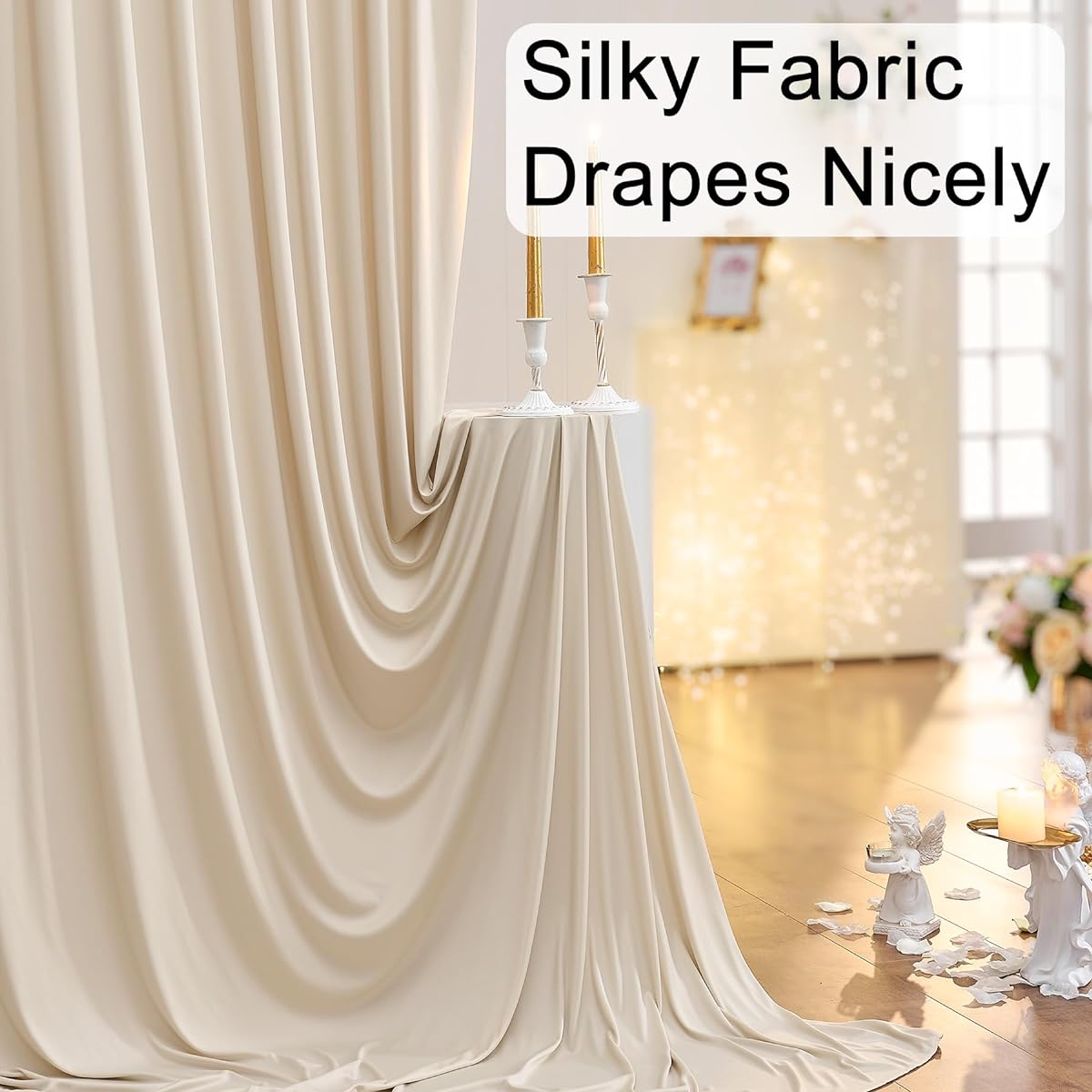 30ft x 10ft Wrinkle Free Beige Backdrop Curtains for Party Thick Polyester Photo Background Drapes for Wedding Birthday Party Photography Backdrop 6 Panels 5x10ft