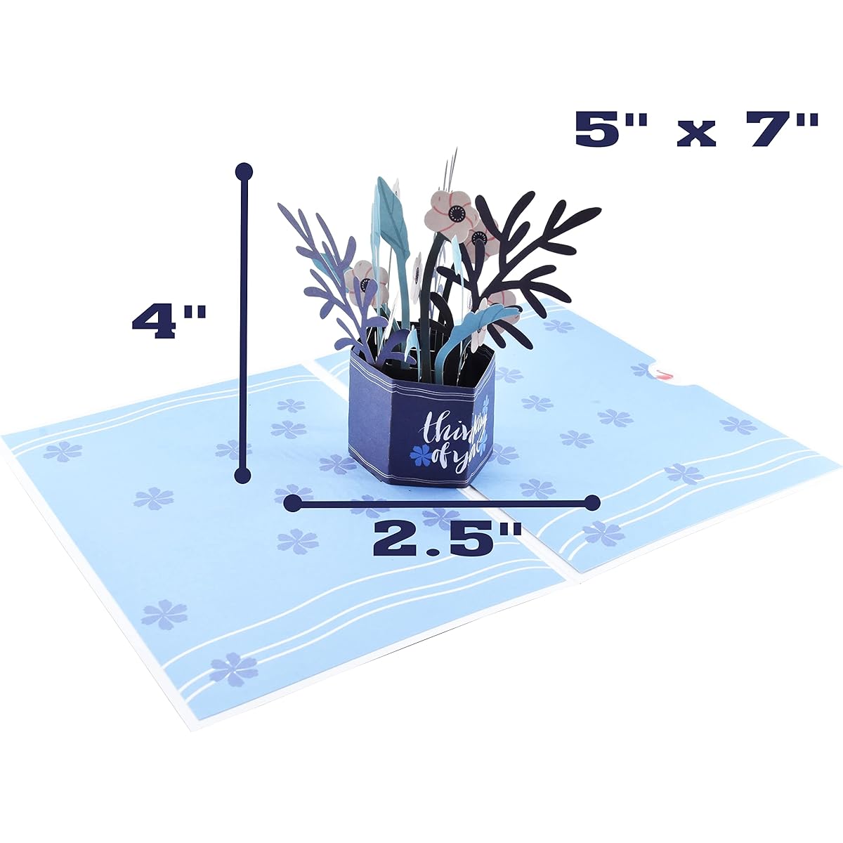 Thinking of You Flower 3D Pop-up Card Birthday Card Mother's Day Card Get-well Card