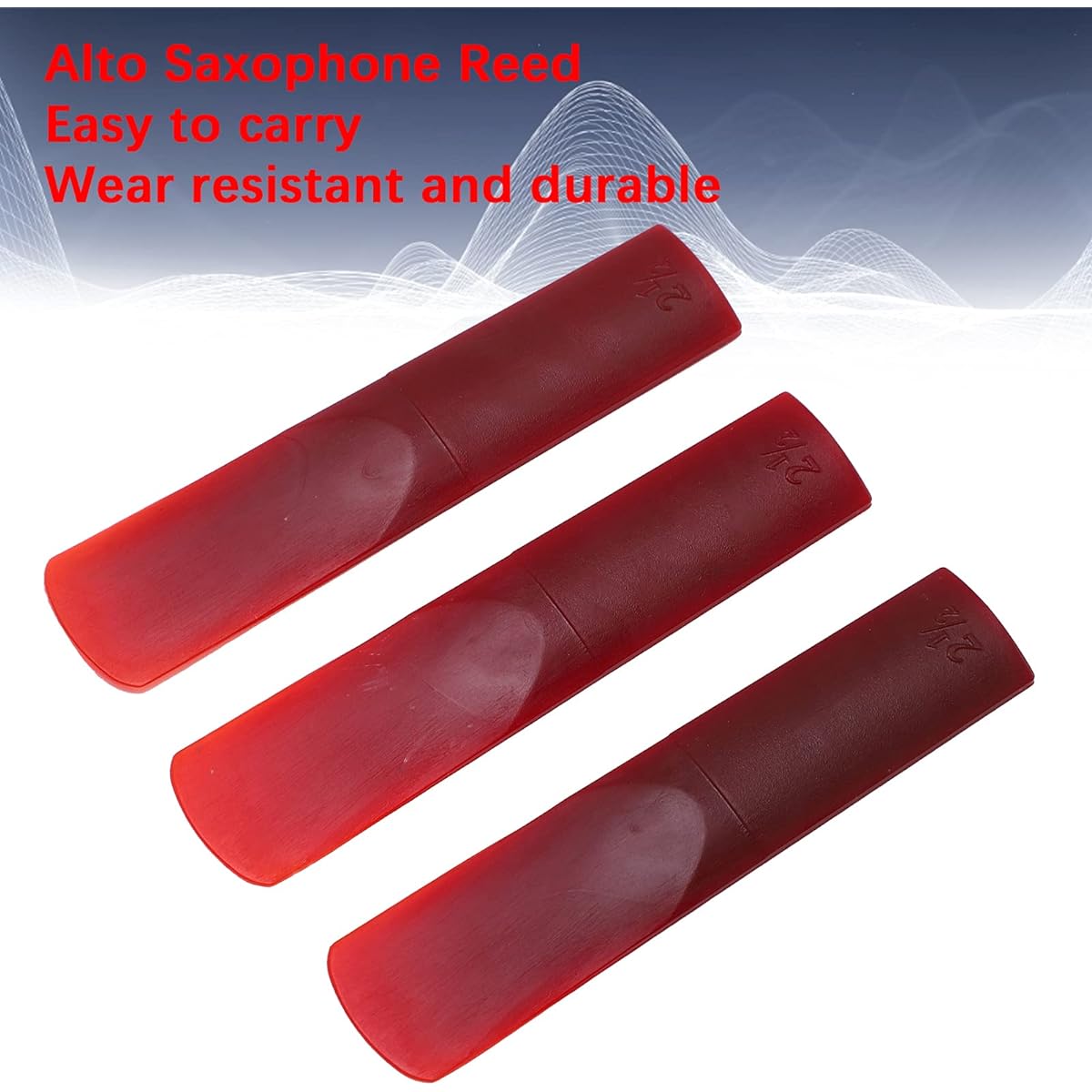Alto Saxophone Reed Advanced Craft Resin Saxophone Completely Warm and Flexible Sound (Red) 3 Pieces