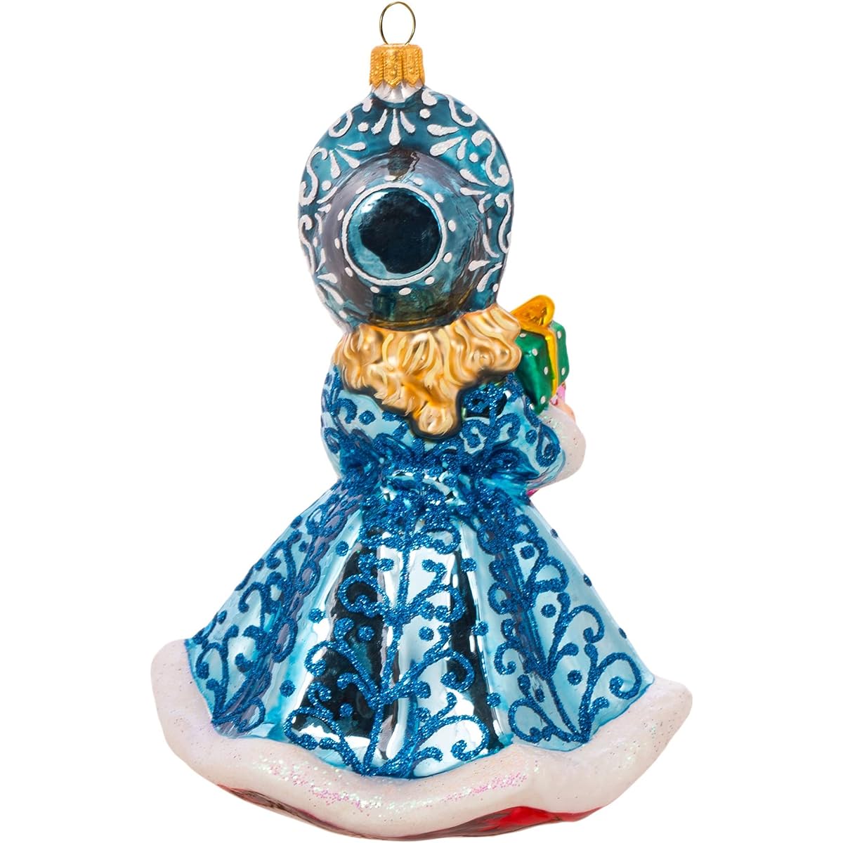 Miss Christmas 2021 Collection Christmas Delivery Blown Glass Tree Ornament (Adorable Vintage Girl Blue)