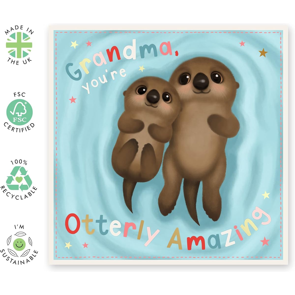 Central 23 - Birthday Card for Grandma - "Grandma You're Otterly Amazing" - Happy Birthday Card - With Cute Sticker
