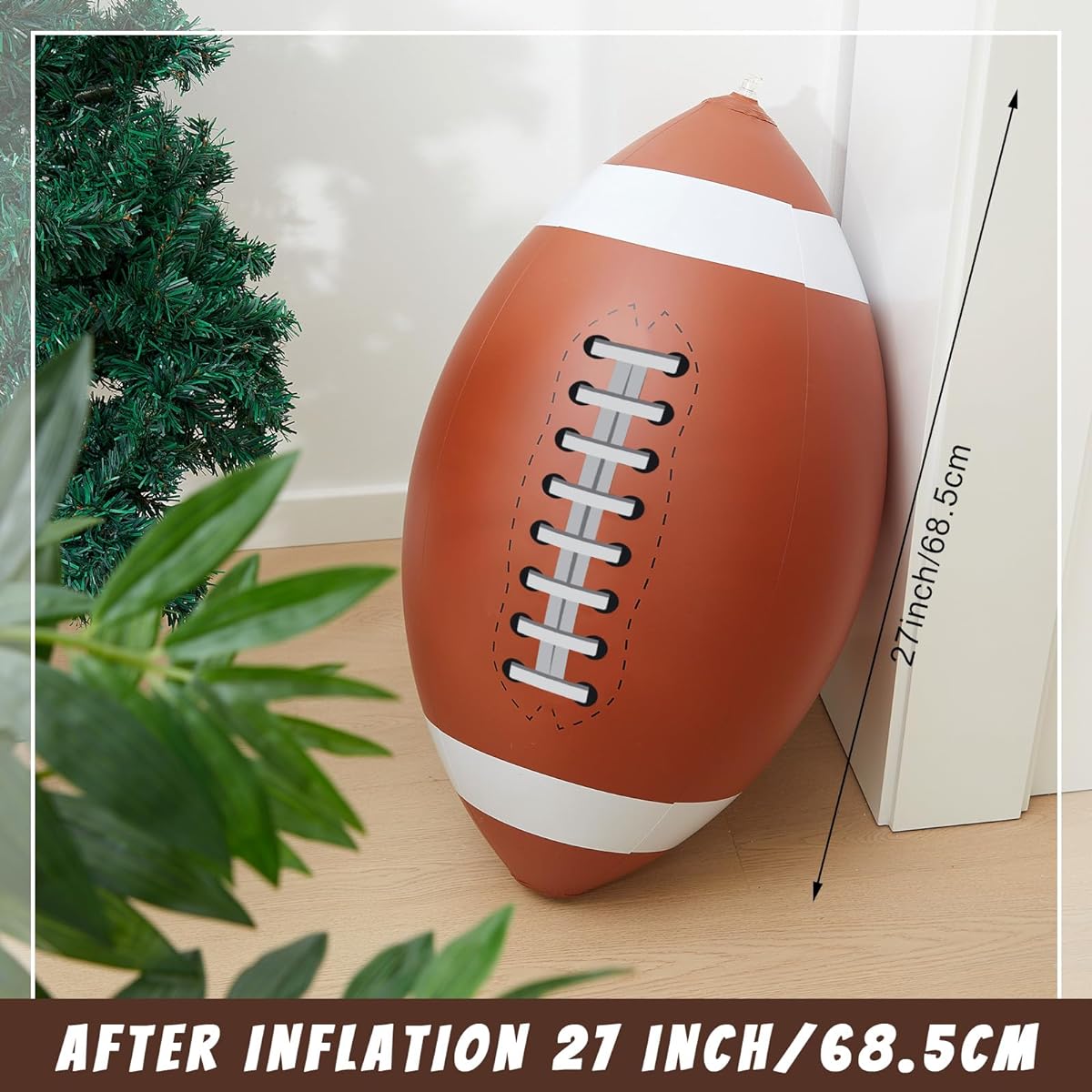 Lewtemi Giant Inflatable Football for Kids, 27" Large Inflatable Sports Balls, Jumbo Beach Ball, Football Party, Game Day Favors, Football Theme Party Decorations, Outdoor Sports, Photo Props