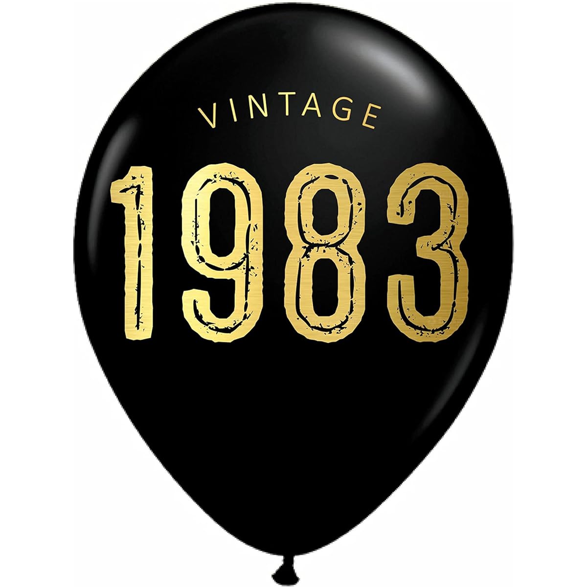 Vintage 1983 Black Latex Balloons - 40th Birthday Balloons - Set of 6