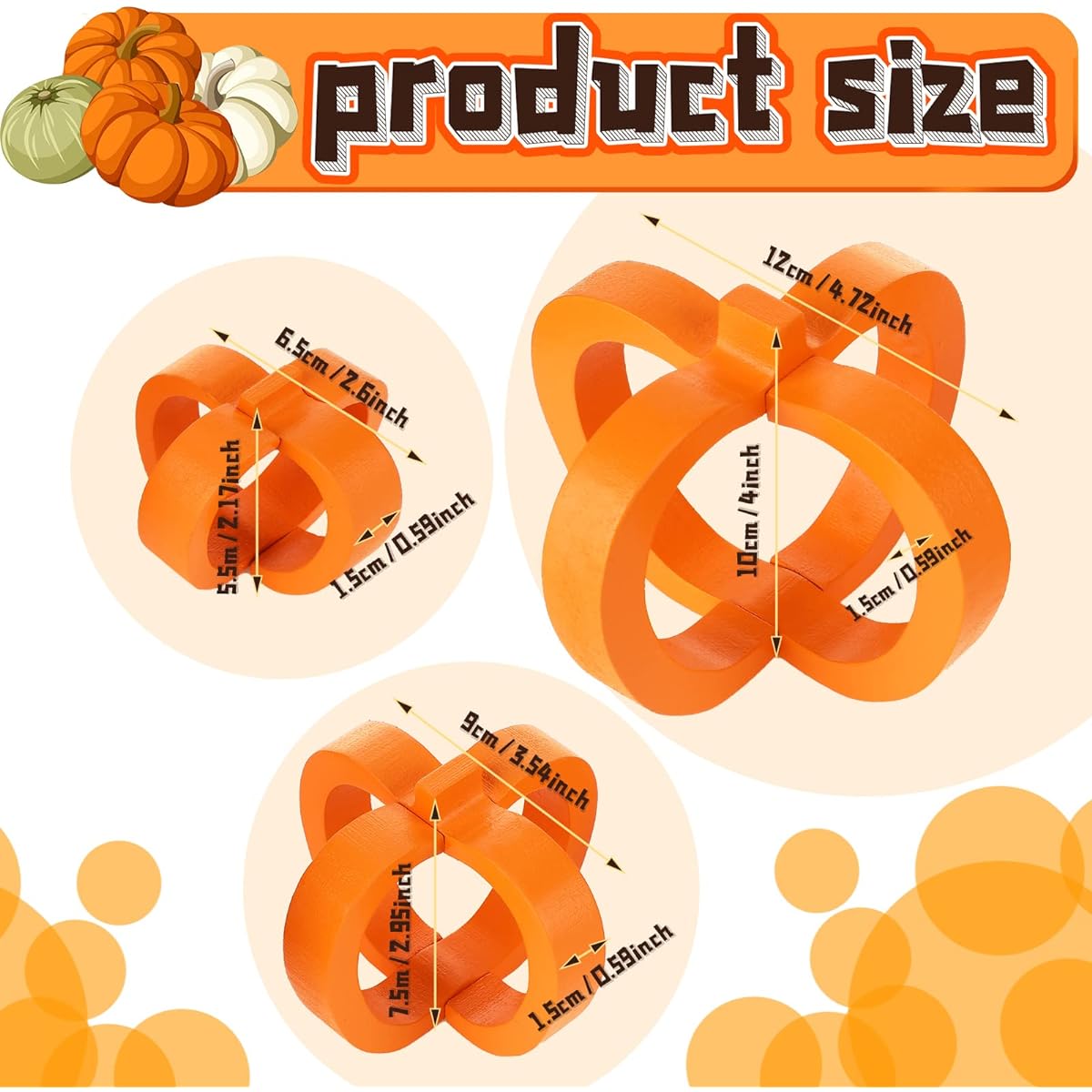 3 Sets Thanksgiving Pumpkin Decoration Fall Tiered Tray Decor Wooden Apple Pumpkin Table Sign 3D Farmhouse Thanksgiving Decoration Wooden Apple Pumpkin Decoration Fall Table Centerpiece Sign (Pumpkin Shape)