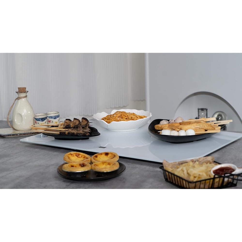 YOSIDAWA food heating plate, with 9-level temperature control function (temperature range 40℃~120℃), food warmer (60x40cm), tabletop electric food heating plate suitable for offices and large family parties. Specially designed to keep food temperature