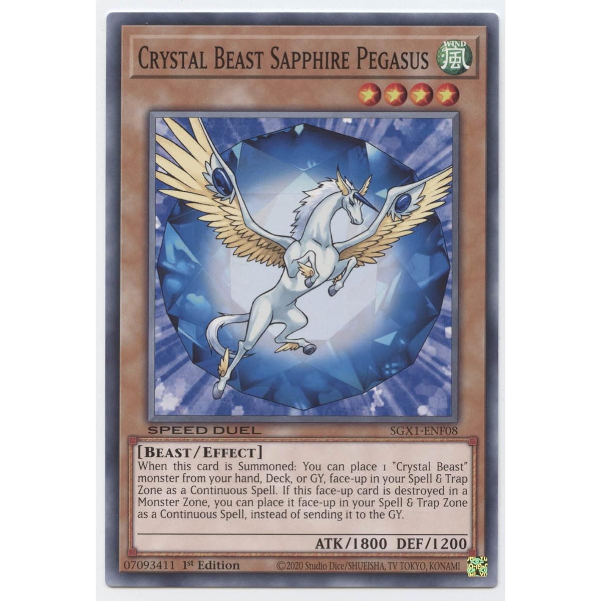Crystal Beast Sapphire Pegasus SGX1-ENF08 Common First Edition