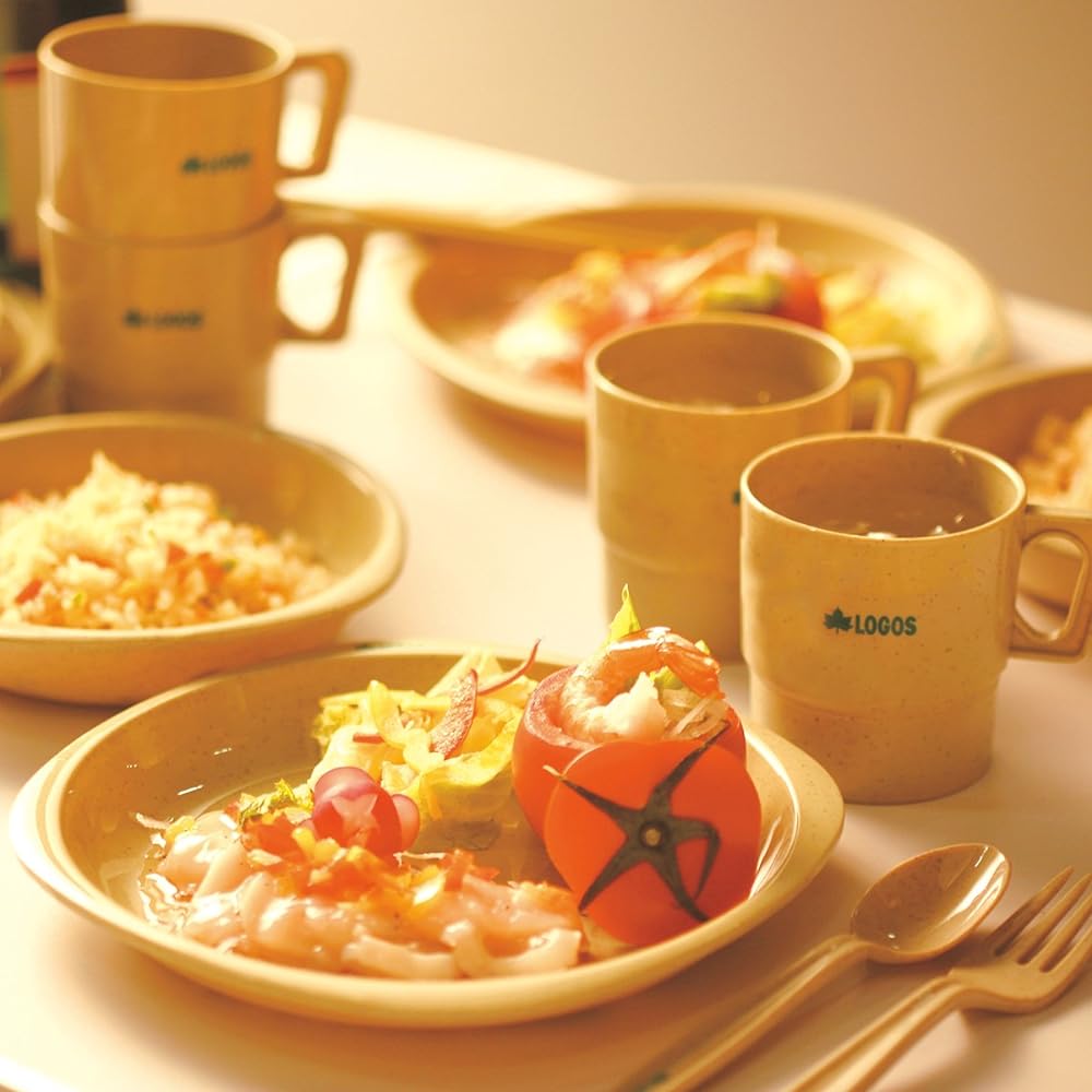 LOGOS Dinner set with chopsticks for 4 people, storage bag included