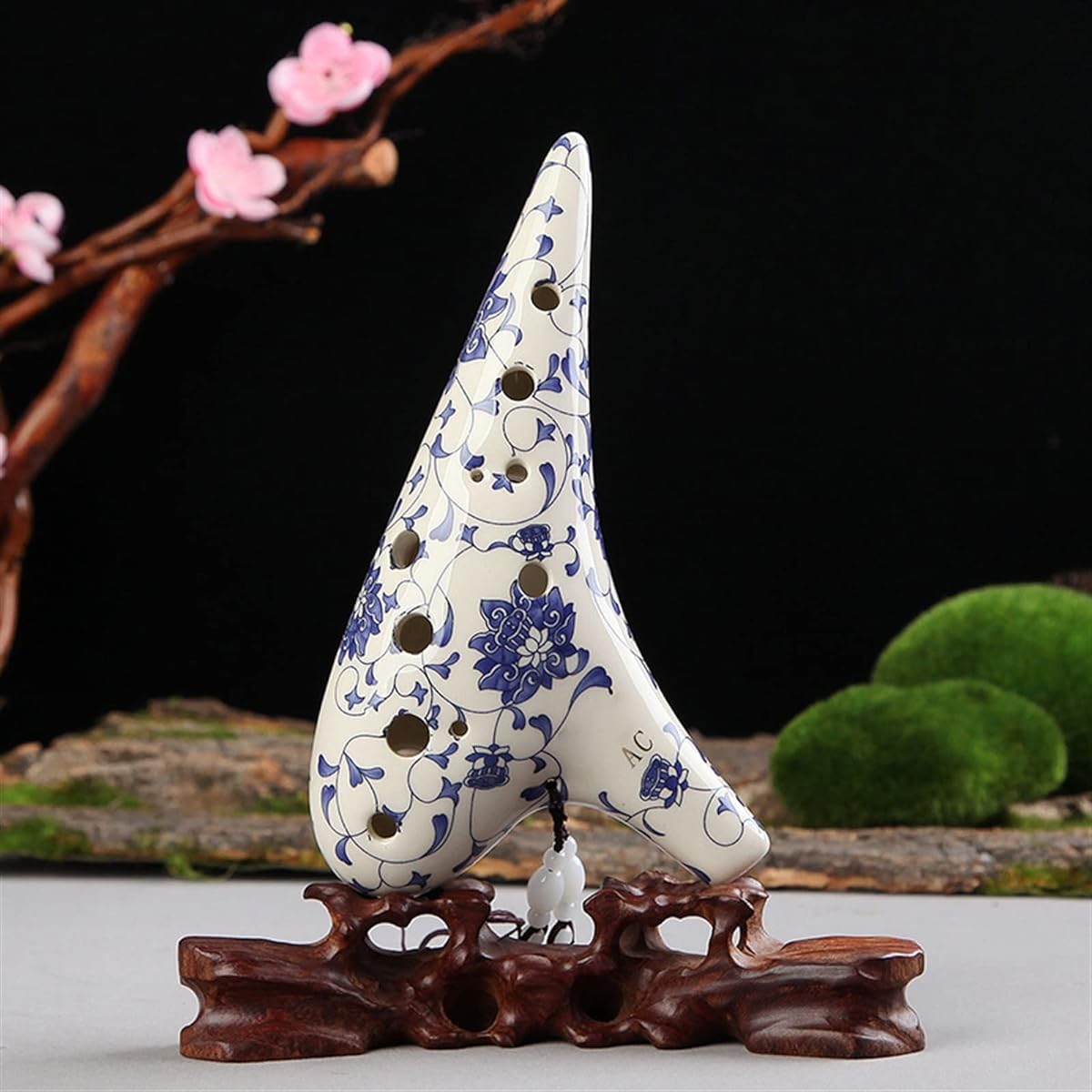 12 Holes Alto C Tune Ocarina Professional Blue and White Porcelain Ocarina Musical Instrument for School Education Ocarina Ocarina Instrument