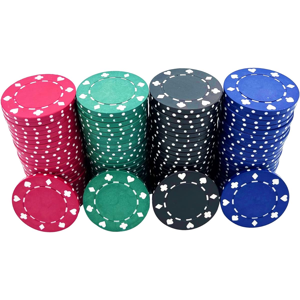 SEETOOOGAMES 100 Pieces 11.5g Well Designed Casino Poker Chips - 4 Colors