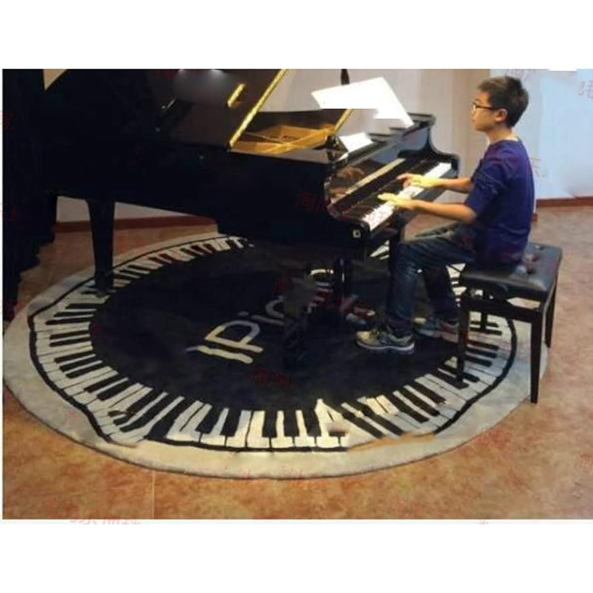 Soundproofing mat, piano soundproofing carpet, piano rug, floor mat, round, round carpet, rug, flooring mat, scratch prevention, non-slip, noise control, chair pad, vibration absorption, percussion, various instruments, 1.8m diameter