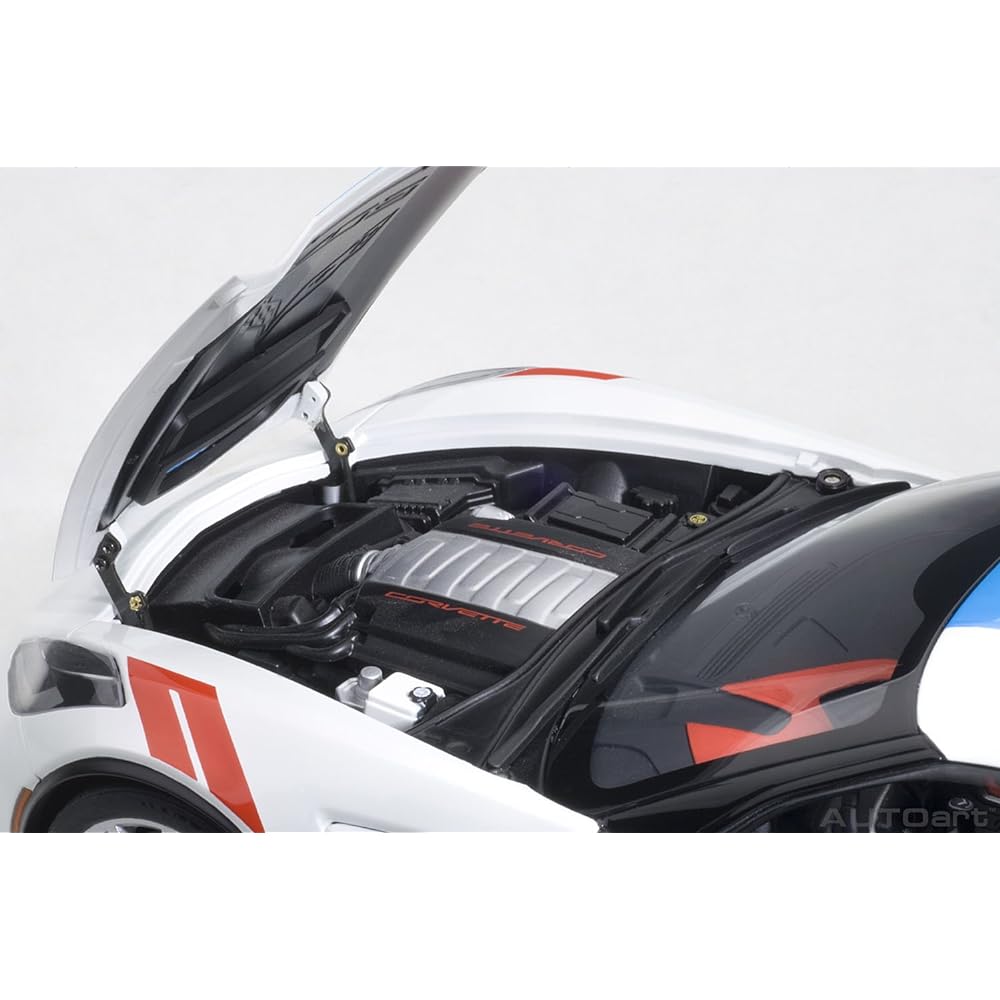 AUTOart 1/18 Chevrolet Corvette C7 GranSport White/Blue Stripe Red Hashmark