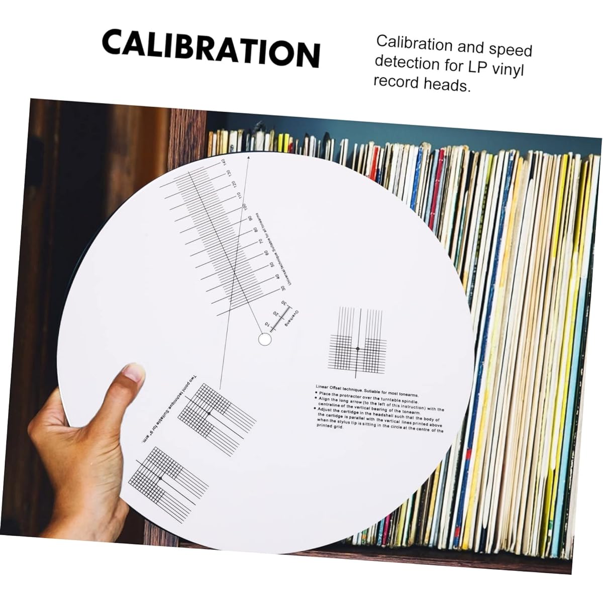 FOMIYES 5pcs Turntable Calibration Discs Vinyl Vinyl Record Sleeves Vinyl Record Album Vinyl Recorder Accessories Cartridge Alignment Gauge Record
