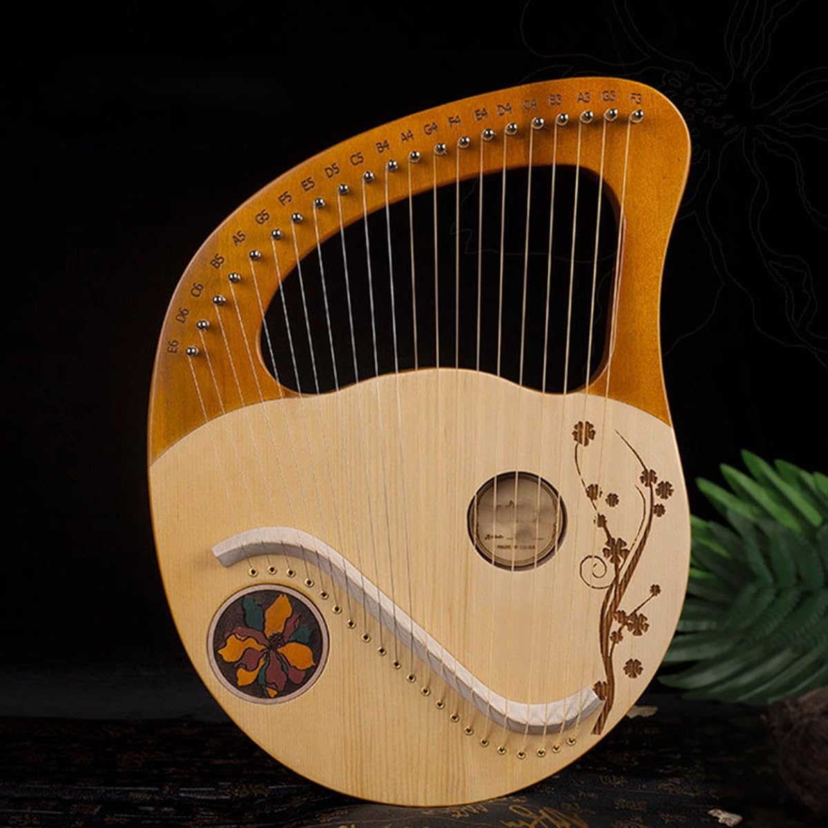 WowZza Lyra Harp 21 String Portable Solid Wood Classical Musical Instrument Lyra Harp for Beginners Adults